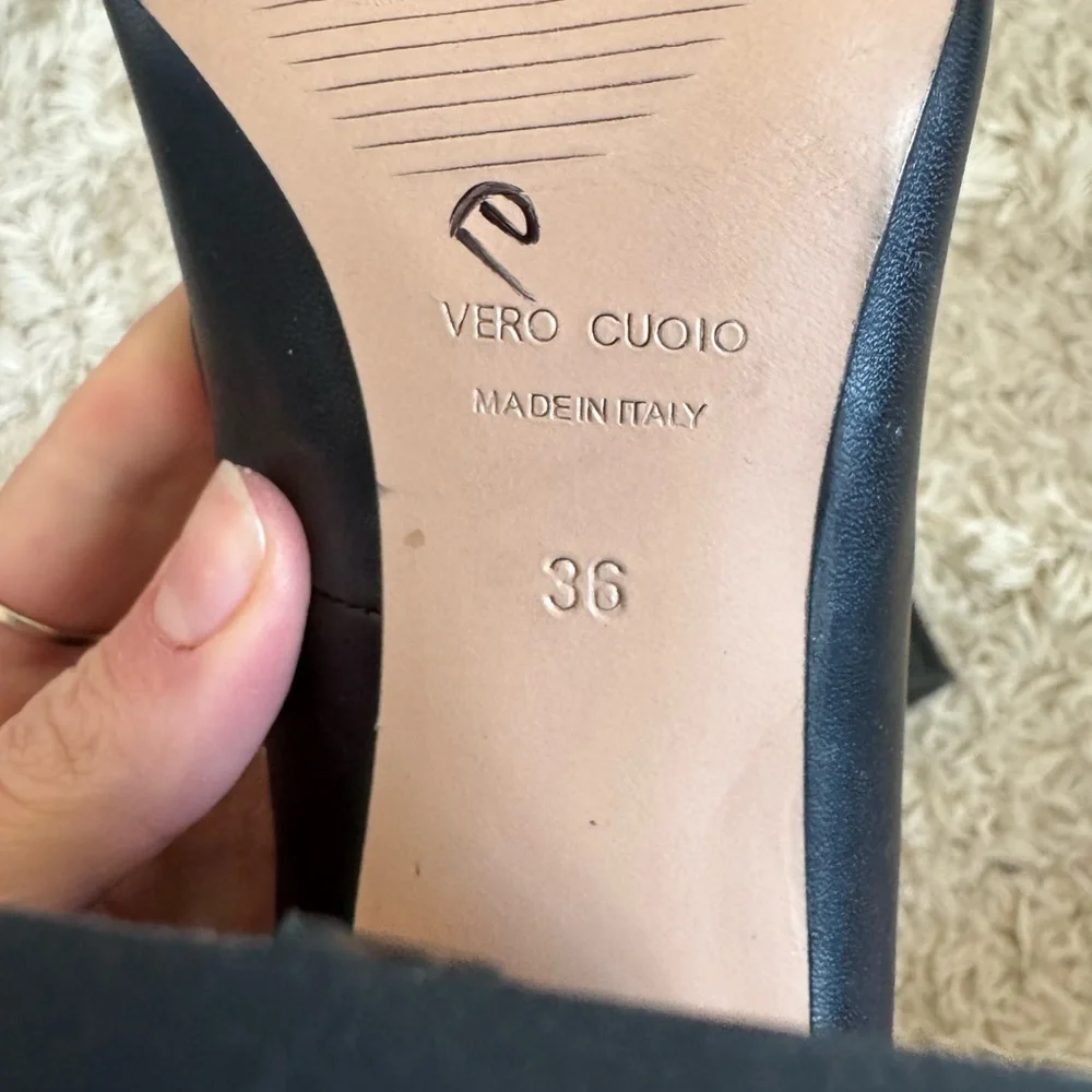 Iris & Ink Black Leather Women's Heels size 36 - Picture 5 of 6